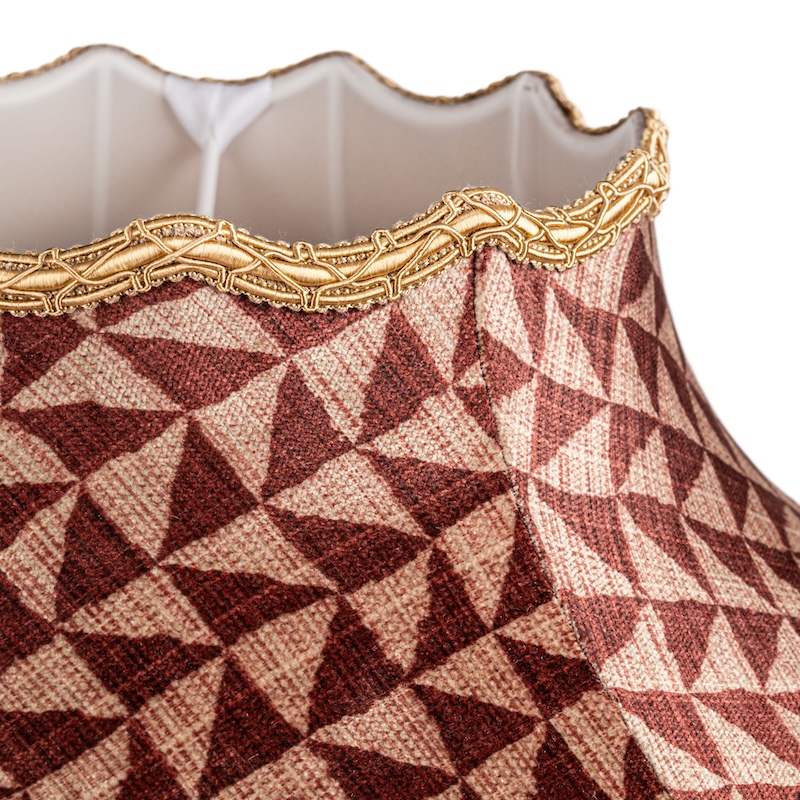 Maria Geometric Terracota shade with gold fringe and gold tassel Maria Geometric Terracota shade with gold fringe and gold tassel - Image 3