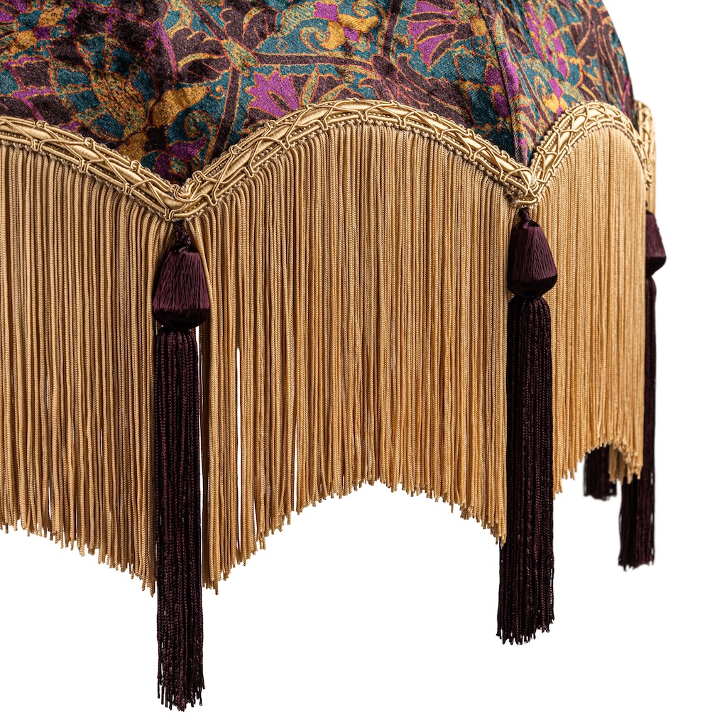 Maria ImperialJewel shade with gold fringe and aubergine tassel Maria ImperialJewel shade with gold fringe and aubergine tassel - Image 2
