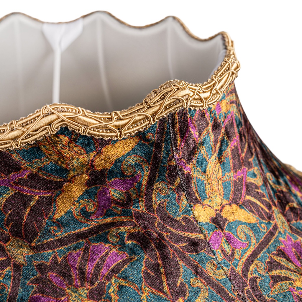 Maria ImperialJewel shade with gold fringe and aubergine tassel Maria ImperialJewel shade with gold fringe and aubergine tassel - Image 3