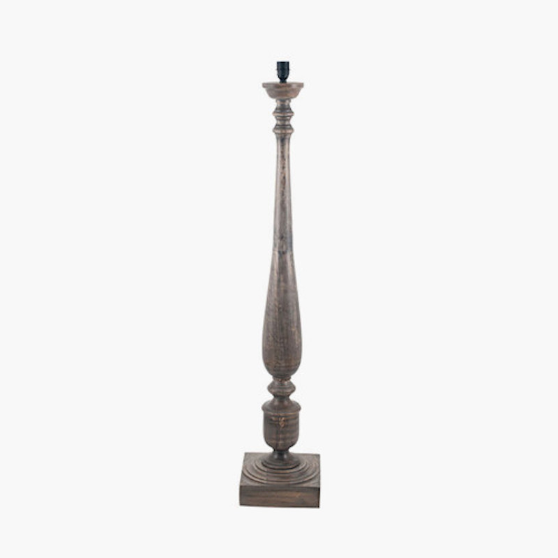 Alia Grey Wash Turned Mango Wood Floor Lamp Base Alia Grey Wash Turned Mango Wood Floor Lamp Base