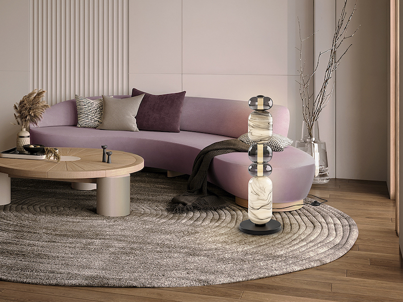 Bianca White and Smoke Floor Lamp Bianca White and Smoke Floor Lamp - Image 4