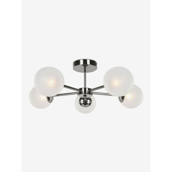 MADE.COM Chrome Globe 5 Light Flush Ceiling Lamp