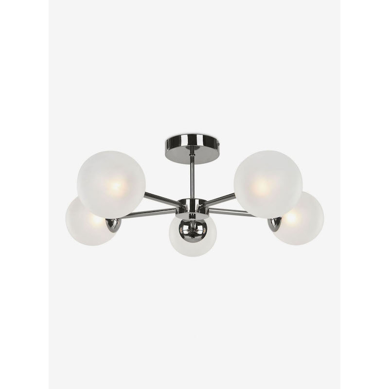MADE.COM Chrome Globe 5 Light Flush Ceiling Lamp MADE.COM Chrome Globe 5 Light Flush Ceiling Lamp