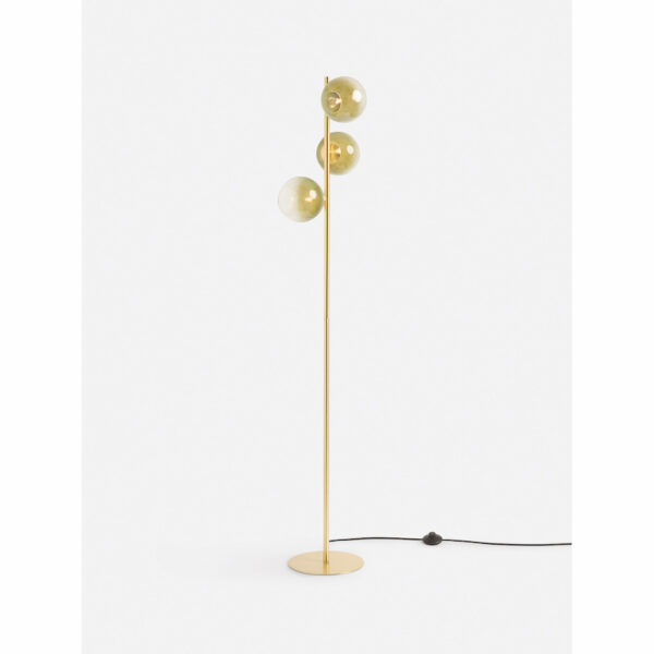 MADE.COM Brass/Green Ombre Globe Floor Lamp