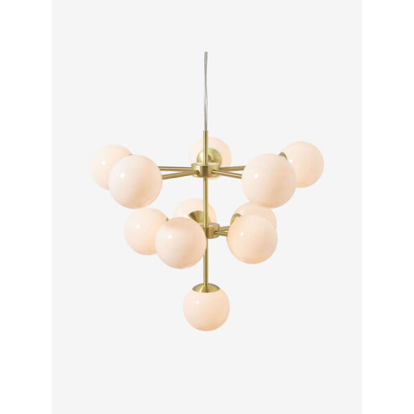 MADE.COM Brass/Opal Globe Chandelier Lamp