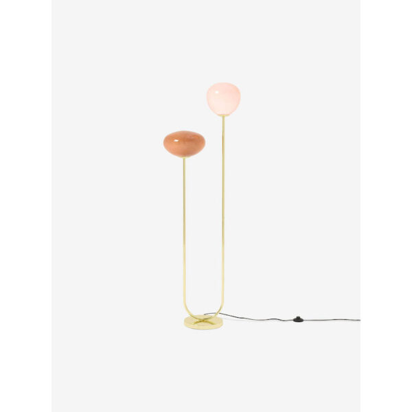 MADE.COM Brass/Pink Adrianne Floor Lamp